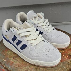 Adidas Forum Low CL Shoes Women Size 7.5 New Off White Dark Blue
